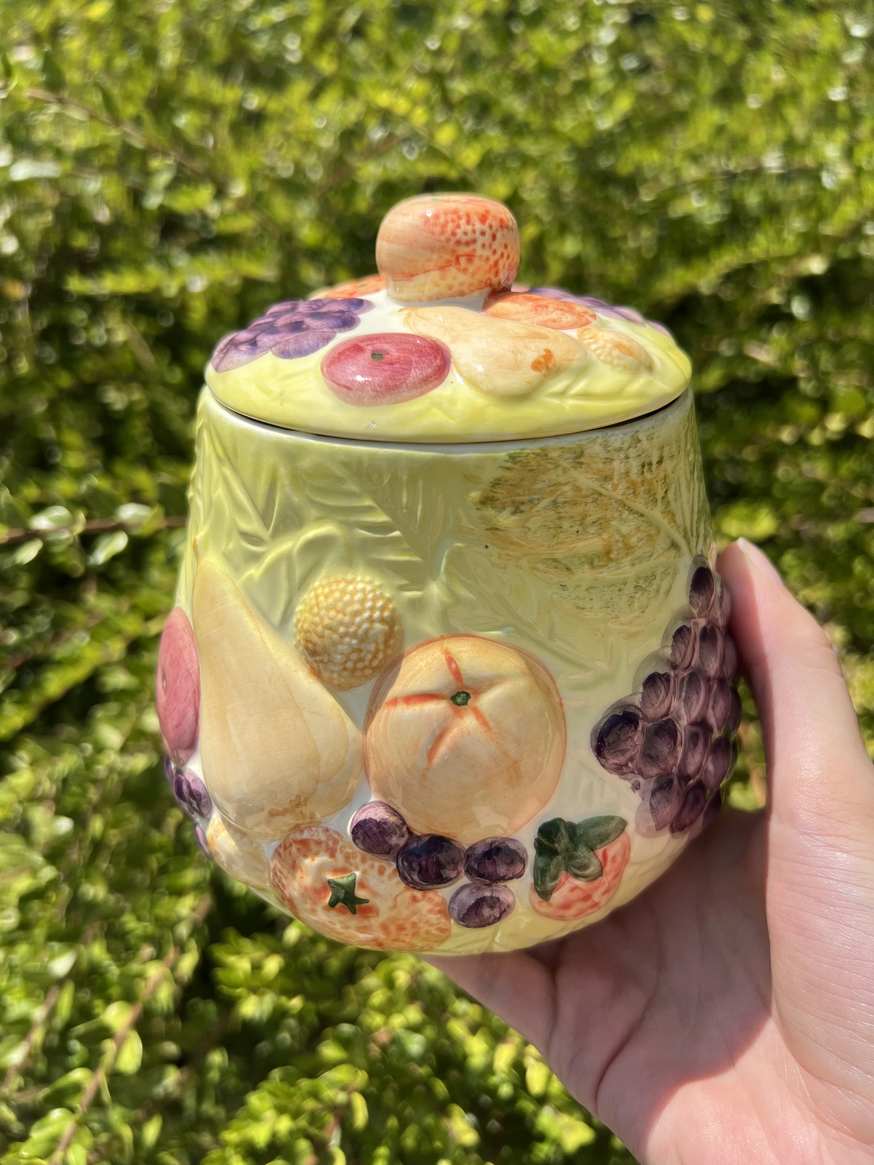 🍐 Lot 2 pots céramique barbotine fruits vintage WHAT'S avec couvercle – photo 10